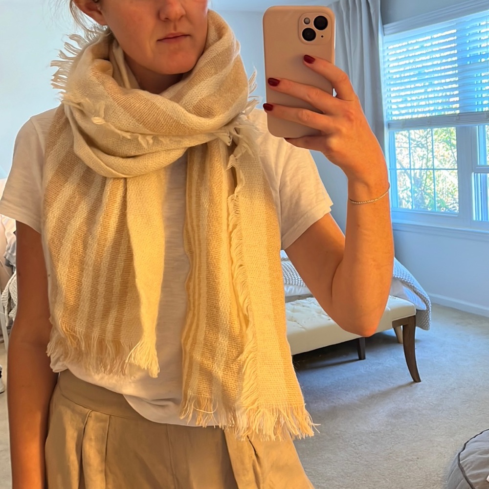 Aerie Beige Stripe Scarf